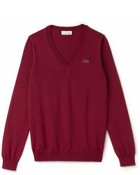 Lacoste V Neck Jersey Sweater