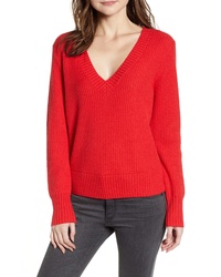 Red V-neck Sweaters for Women | Lookastic