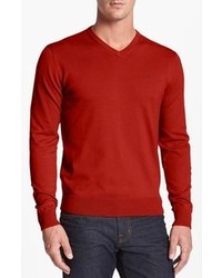 Victorinox Swiss Army Signature V Neck Sweater Ibach Red Small