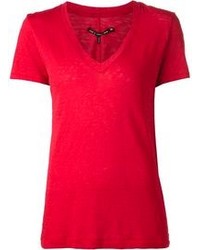 Red V-neck T-shirt