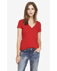 Express Fitted Deep V Neck Tee