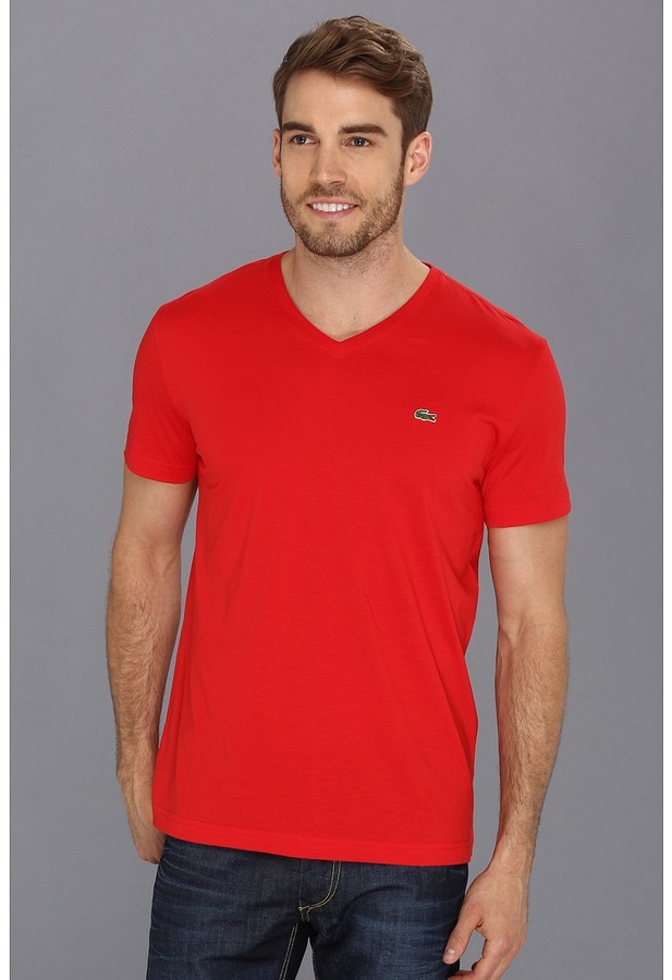 lacoste v neck t shirt