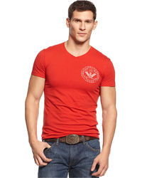 Armani Jeans Slim Fit V Neck Logo T Shirt