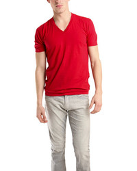 Simon Spurr Spurr By V Neck T Shirt Red