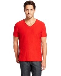 Boss Orange Terrific Cotton V Neck T Shirt Medium Red