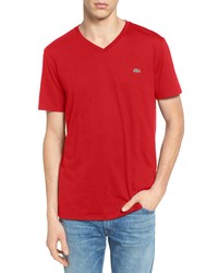 Lacoste V Neck T Shirt In Red At Nordstrom