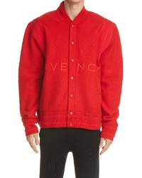 Givenchy Logo Virgin Wool Bomber Jacket