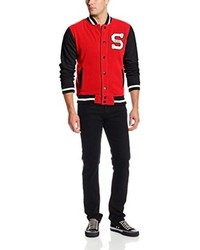 Southpole Varsity Baseball Fleece Jacket With S Logo On Chest