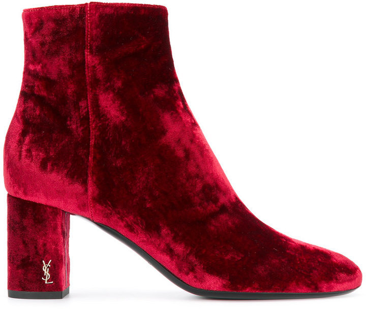 Saint laurent velvet top boots