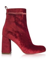 RED Valentino Red Velvet Ankle Boots