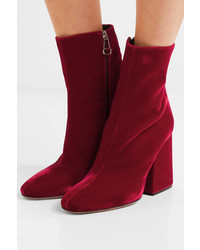 Maison Margiela Velvet Ankle Boots Red