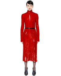 Nina Ricci Shiny Silk Velvet Dress