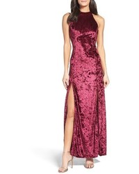 LuLu*s Lulus Strappy Back Crushed Velvet Gown