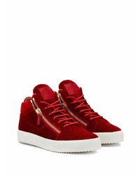 Giuseppe Zanotti Kriss Velvet Hi Top Sneakers