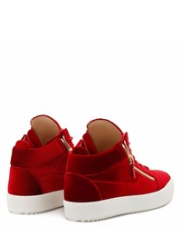 Giuseppe Zanotti Kriss Velvet Hi Top Sneakers