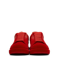 Alexander McQueen Red Velvet Spray Oversized Sneakers
