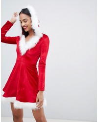 Club L Santa Christmas Dress With Faux