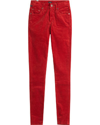 Red Velvet Skinny Pants