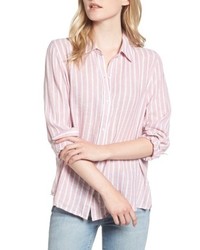 Red Vertical Striped Blouse