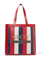 Gucci Med Striped Canvas Tote