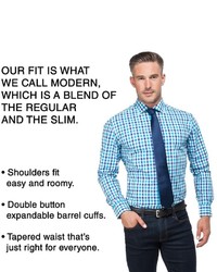 Nick Dunn Nick Dunn Modern Fit Patterned Easy Care Spread Collar Dress Shirt Tie Set