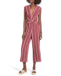 Red Vertical Striped Jumpsuit