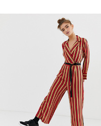 Collusion Petite Stripe Wrap Jumpsuit