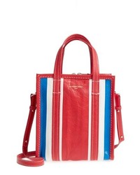 Red Vertical Striped Leather Crossbody Bag
