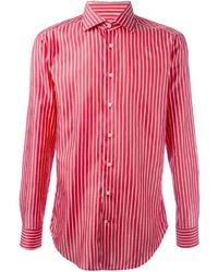 Red Vertical Striped Long Sleeve Shirt