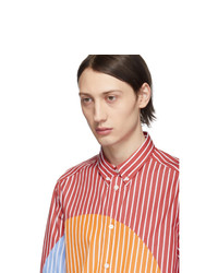 Kenzo Red And Orange Striped Dots Shirt