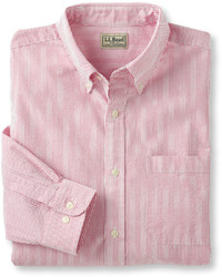 L.L. Bean Seersucker Shirt Traditional Fit Stripe