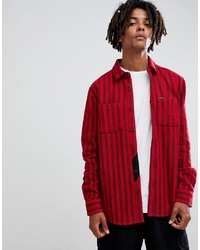 Volcom Shader Striped Shirt In Red