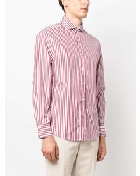 Brunello Cucinelli Striped Long Sleeved Cotton Shirt