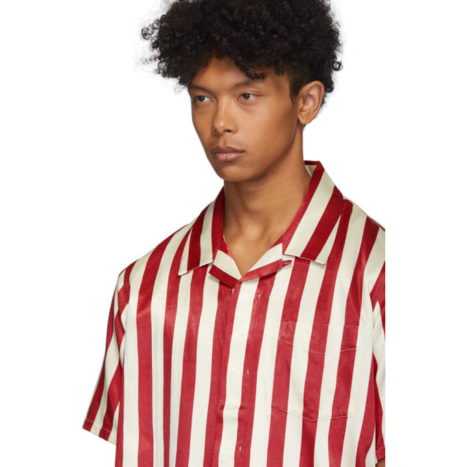 VISVIM Red And Off White Free Edge Shirt, $600 | SSENSE | Lookastic