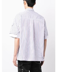 Juun.J Short Sleeved Striped Cotton Shirt