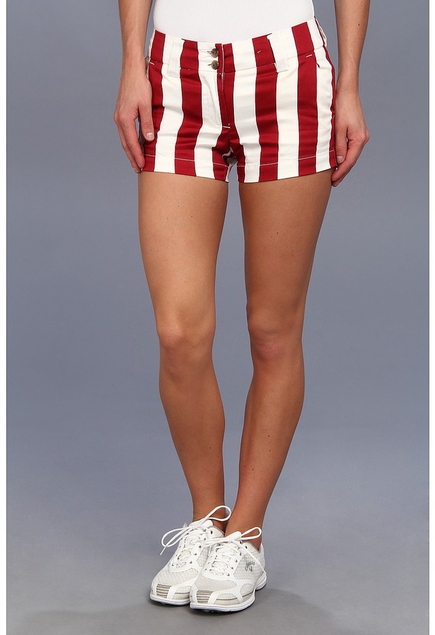 red white striped shorts