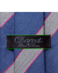 Charvet 75cm Striped Silk And Linen Blend Tie