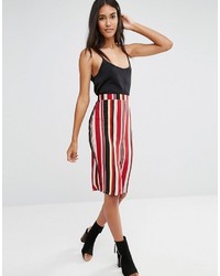 Red Vertical Striped Skirt