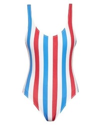 Red Vertical Striped Swimsuit