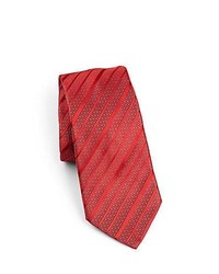 Armani Collezioni Diagonal Striped Silk Tie Red