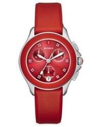 Michele Watches Cape 16 Topaz Stainless Steel Silicone Strap Watchred