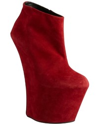 Red Wedge Ankle Boots