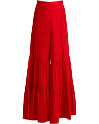 Adriana Degreas Tiered Wide Leg Jersey Trousers