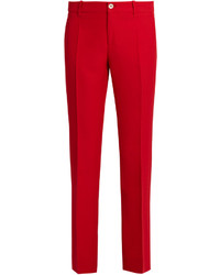 Gucci Mid Rise Kick Flare Wool And Silk Blend Trousers