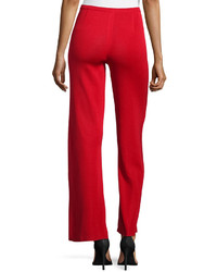 Misook Essential Wide Leg Knit Pants Red