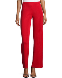 Misook Essential Wide Leg Knit Pants Red