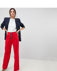Asos Tall Wide Leg Trouser With Zip Front