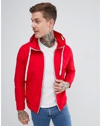 Pull&Bear Hooded Jacket In Red