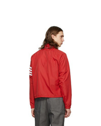 Thom Browne Red 4 Bar Windbreaker Jacket