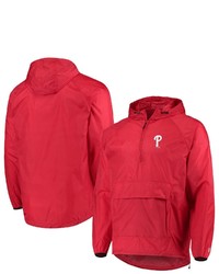 New Era Red Philadelphia Phillies Anorak Packable 14 Zip Hoodie Jacket